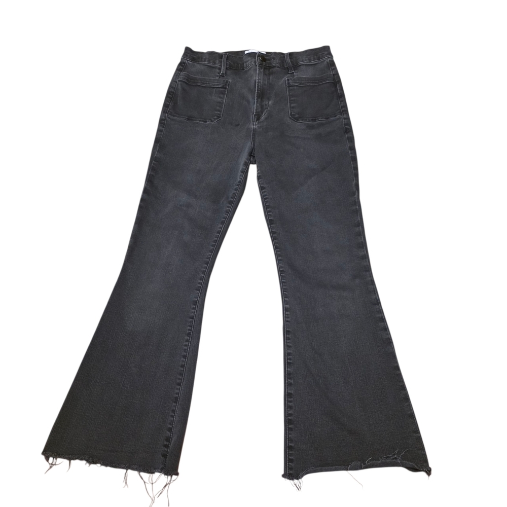 Frame La Bardot Crop Flare BLack Jeans Size 30 - Picture 2 of 14